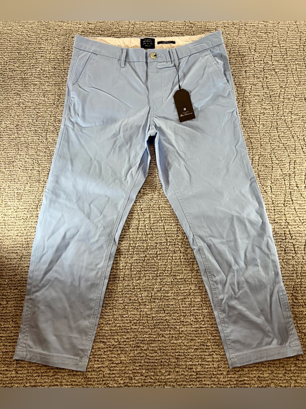 NWT Ben Sherman Men’s 36/30 Cerulean Blue Slim Fit Chino Pants